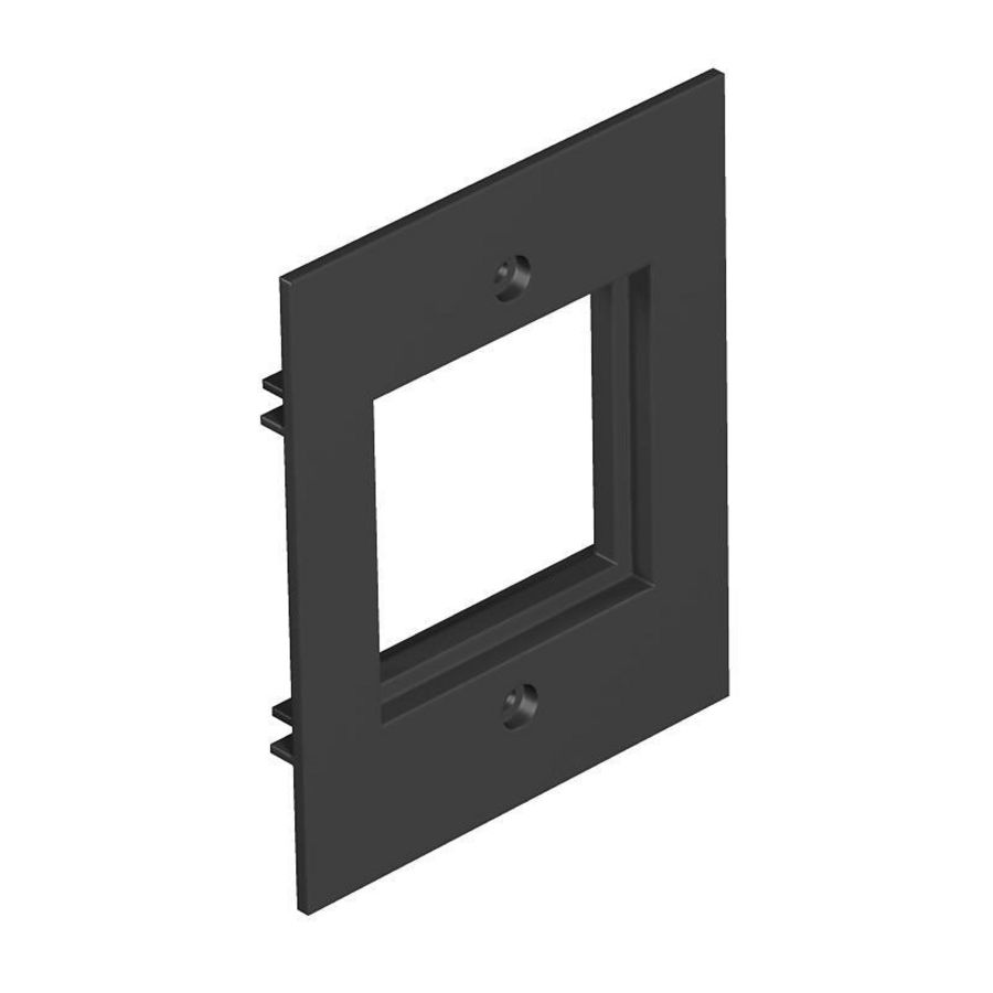 Afdekplaat voor 1x module 45 in T12L 71x88x12 polyamid zwart