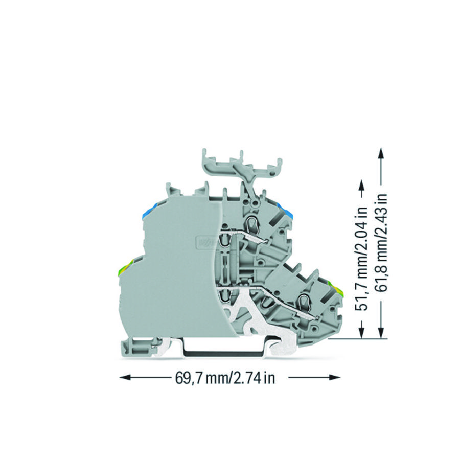2etageklem Aard-/rijg afsluitplaat 2000-2247/099-000 VVE=50