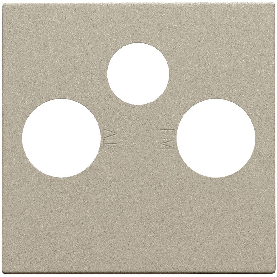 Afwerkingsset 2 enkelvoudige coaxaans. TV/FM/Satt. champagne