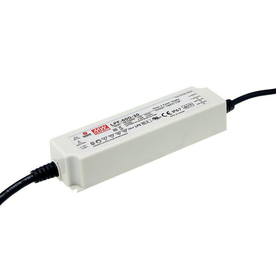 AC-DC enkele output LED driver CV+CC 60W 24V Dim PWM