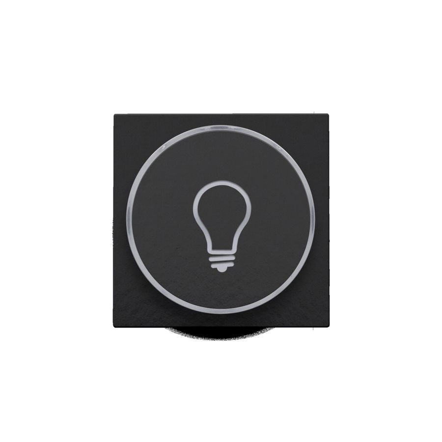 Afwerkingsset doorschijnende ring lampsymbool 6A pianoblack