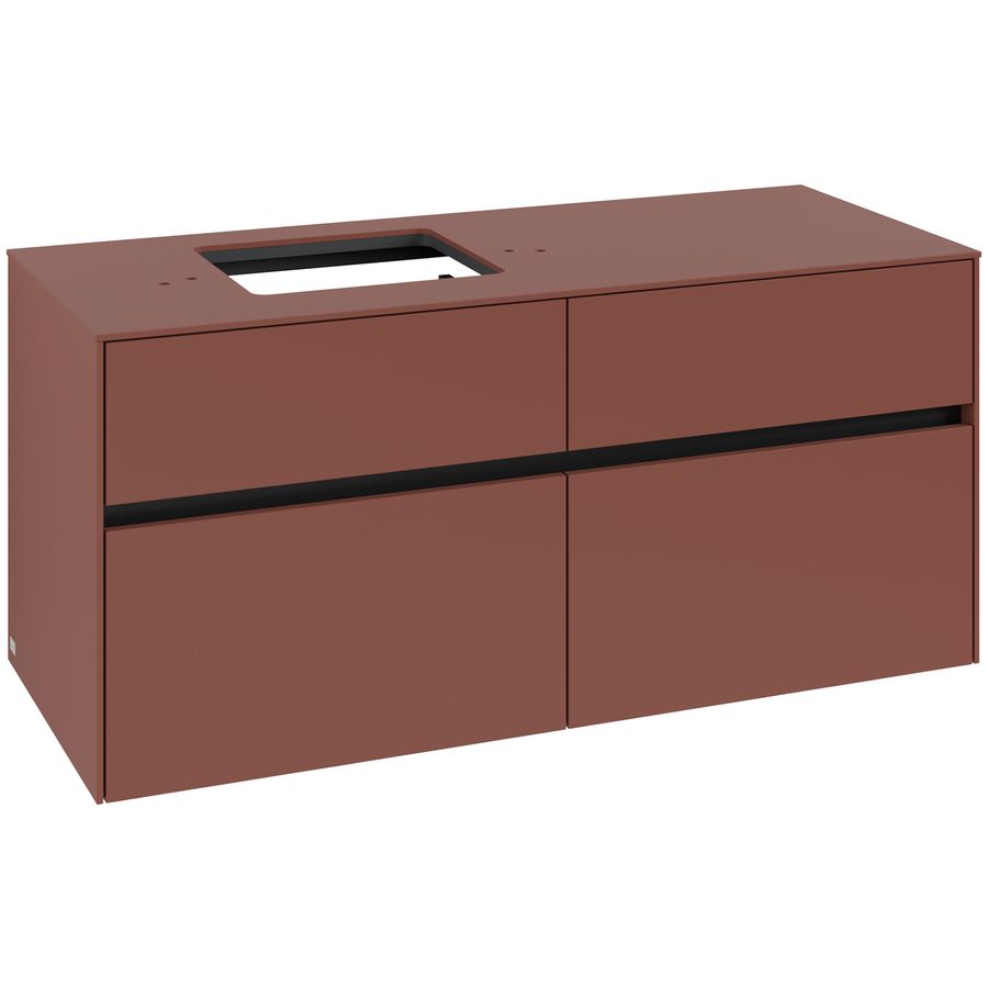 Wastafelonderkast Collaro 1200x548x500mm Wine Red C129B0AH
