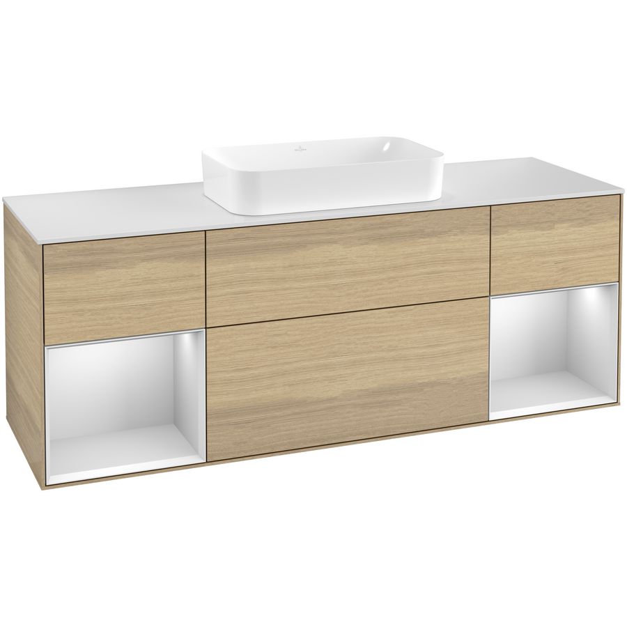 Wastafelonderkast Finion 1600x603x501mm Oak Veneer G331MTPC