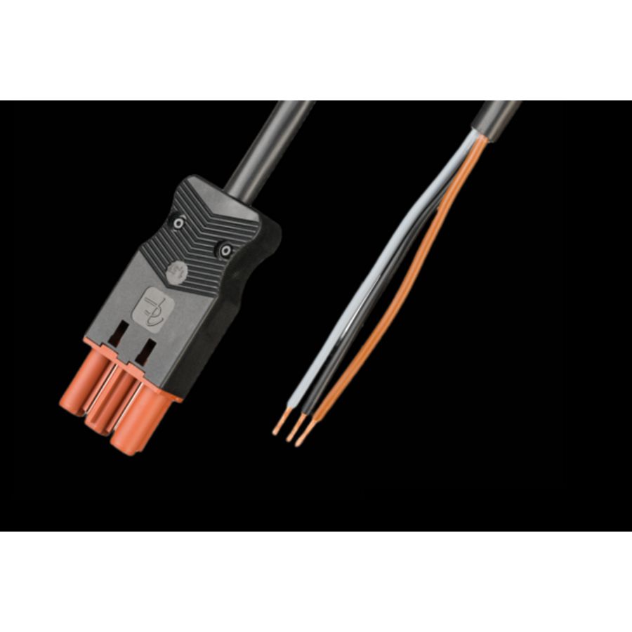 Aansluitsnoer female 3-polig 1,5mm² 100cm bruin Eca (AC166 ALCGB/315)