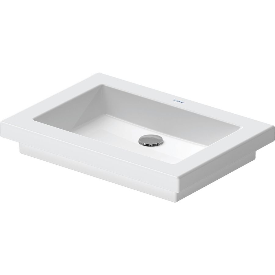UNIVERSEEL #031758 inbouwwastafel 580mm wit zonder kraangat geslepen onderzijde
