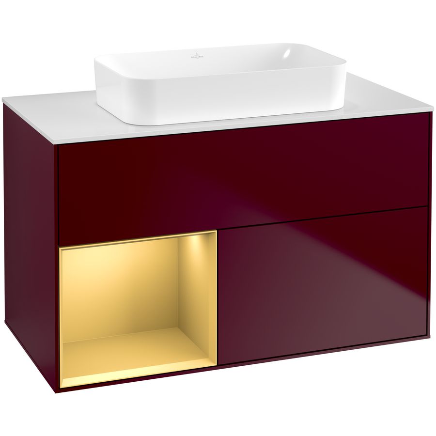 Wastafelonderkast Finion 1000x603x501mm Peony Matt Lacquer G651HFHB