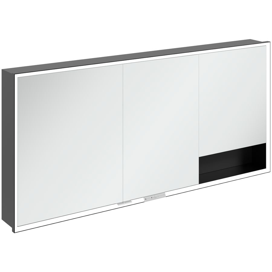 Inbouw-spiegelkast My View+ 1600x750x168mm Volcano Black