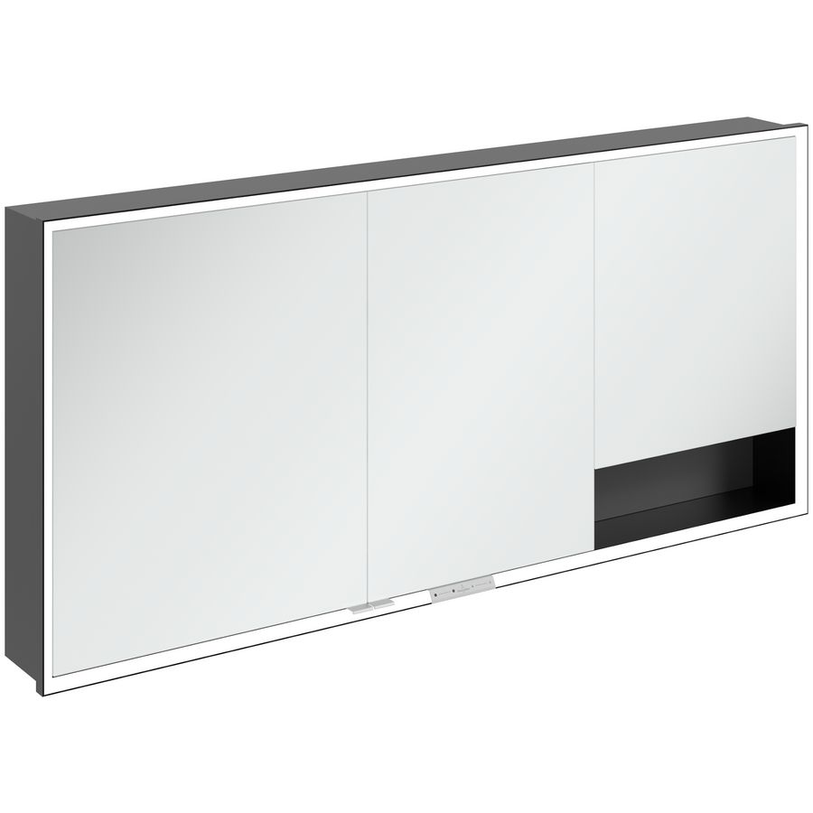 Inbouw-spiegelkast My View+ 1600x750x168mm Graphite