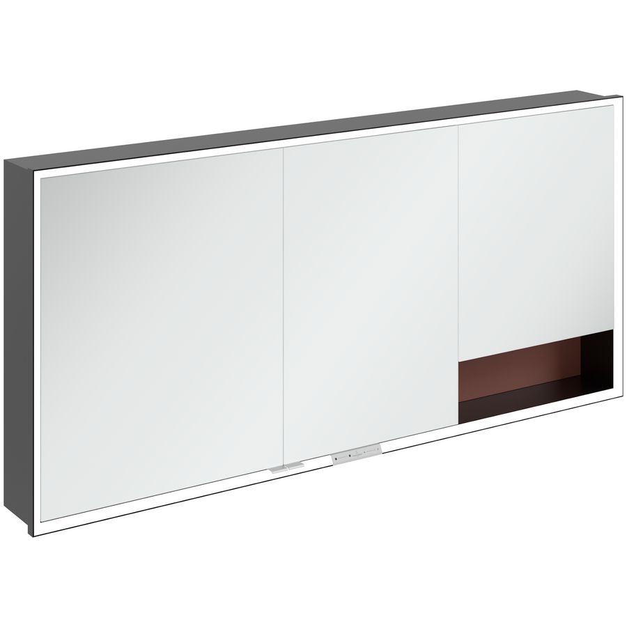 Inbouw-spiegelkast My View+ 1600x750x168mm Wine Red