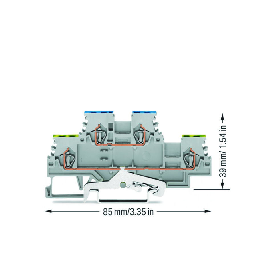 2-etageklem Aard-/rijgklem 1,5mm² grijs 279-517 VVE=50