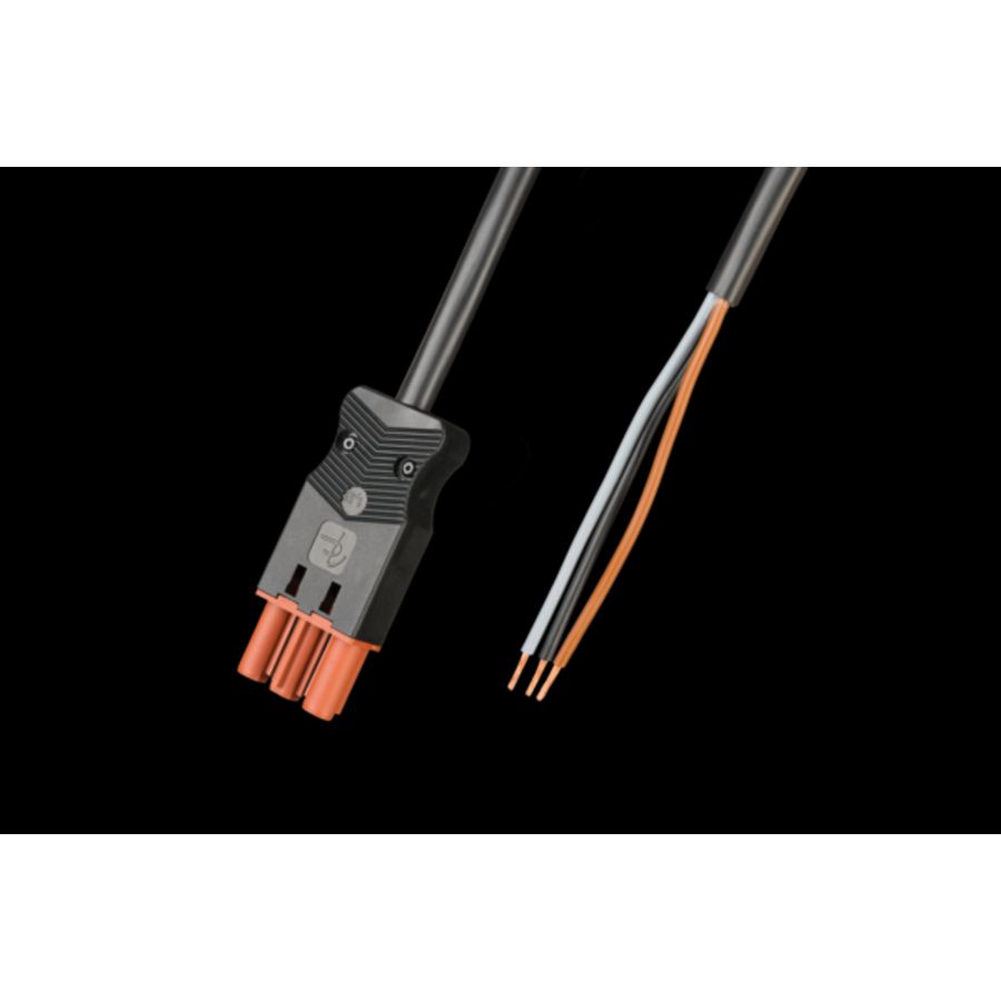 Aansluitsnoer female 3-polig 1,5mm² 100cm bruin (AC166 ALCGB/315 100)