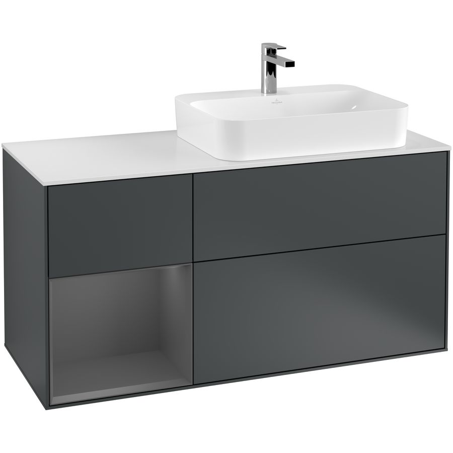 Wastafelonderkast Finion 1200x603x501mm Mid.Blue Matt Lacquer G391GKHG