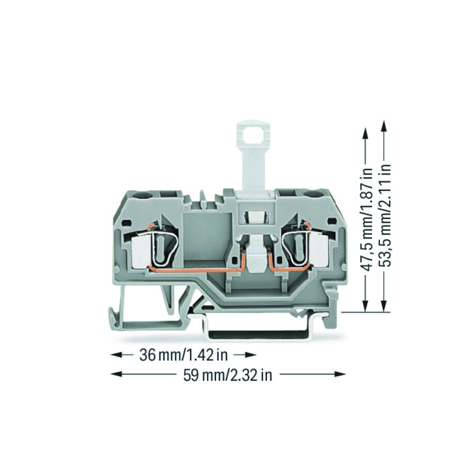 2-draads scheidingsklem 35x15+35x7,5 4mm² 281-912 VVE=50