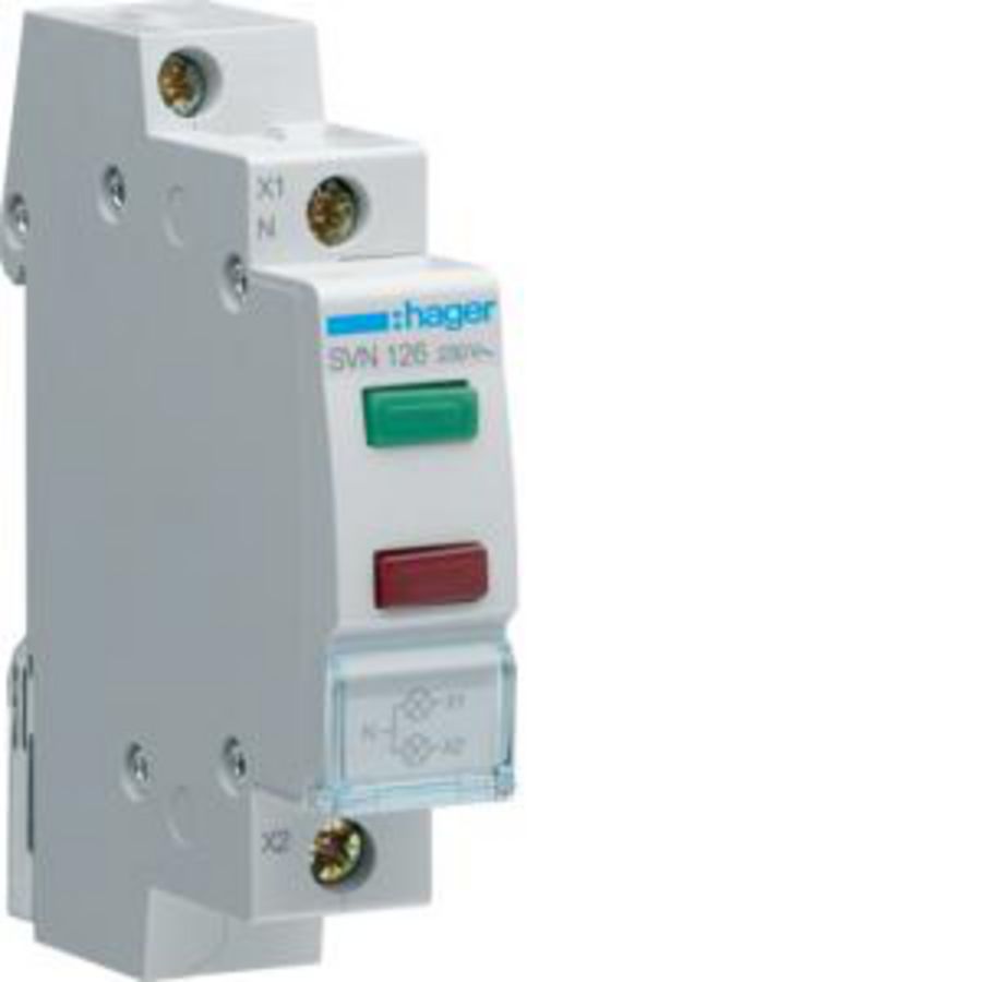 Ledsignaalmodule groen + rood 230 VAC