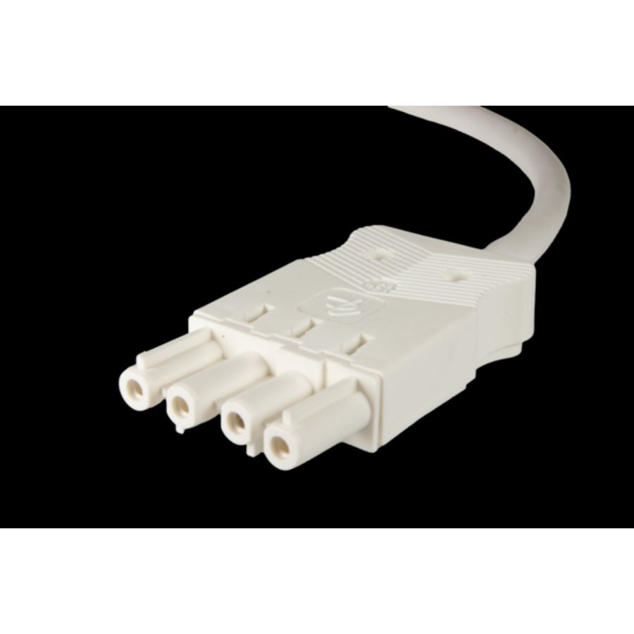 Aansluitsnoer female 4-polig 1,5mm² 200cm LV wit Eca (AC166 ALCGB/415 200)
