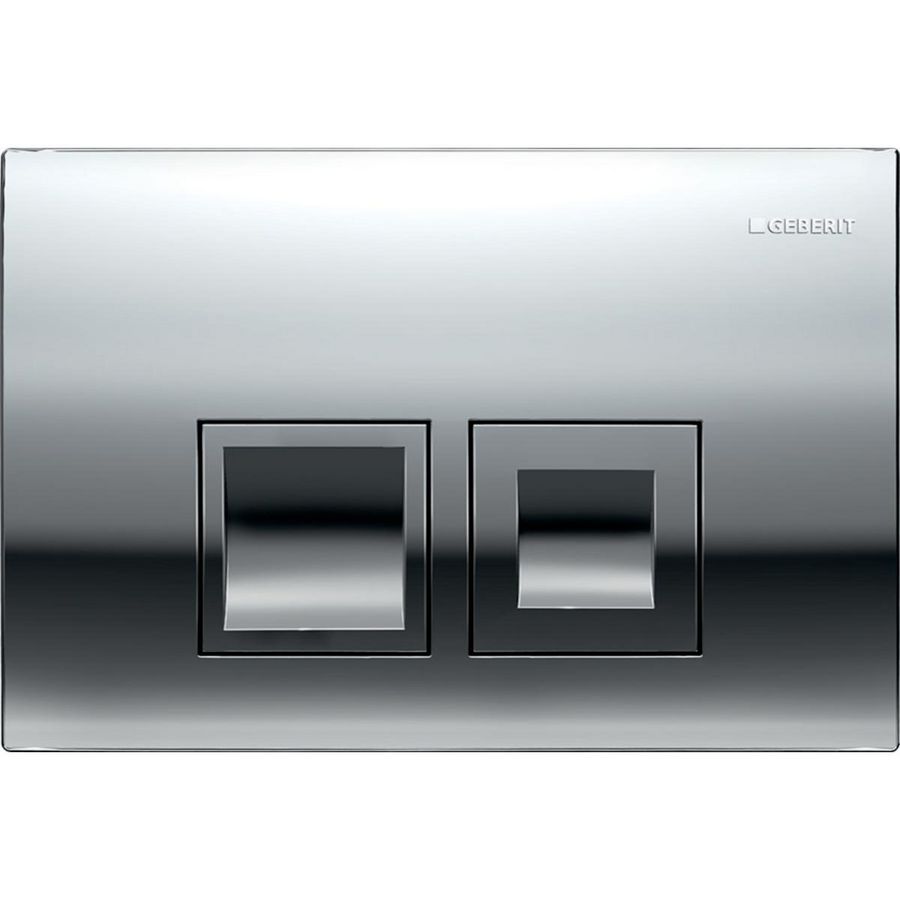 Bedieningsplaat 2-toets Delta25 SQUARE (voorheen Delta35) chroom VVE=10
