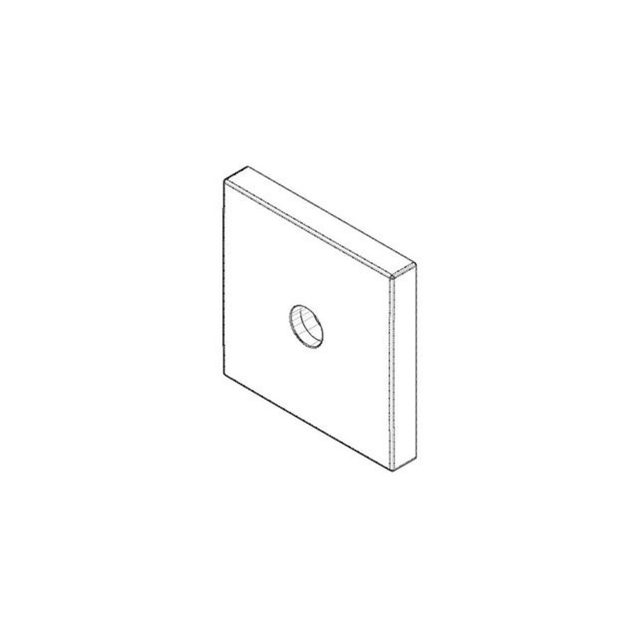 Rozet 60x60x9x14,8mm Platina gebors.