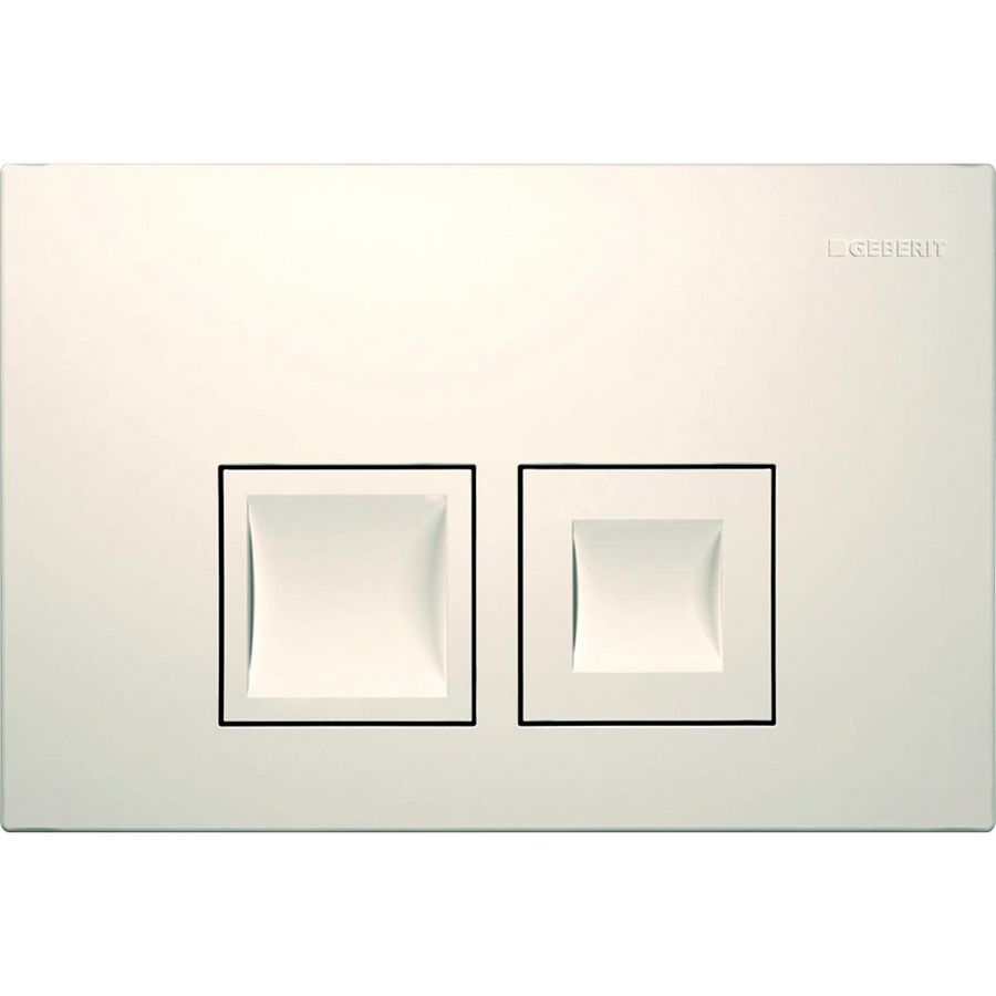 Bedieningsplaat 2-toets Delta25 SQUARE (voorheen Delta35) Alpien wit VVE=10