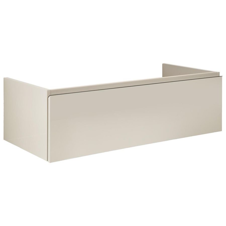 Onderkast (100x40cm) met 1 lade greeploos afgeschuind - S2 - White hoogglans gelakt