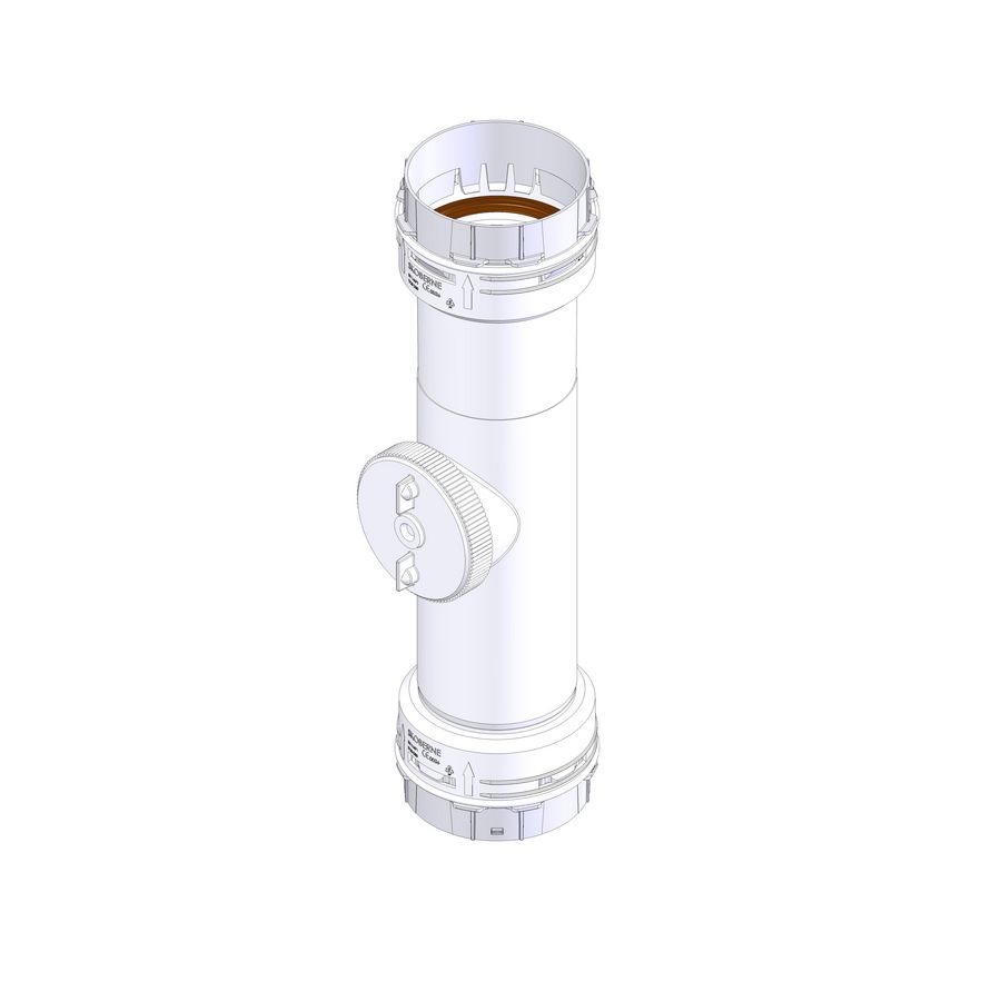 Inspectie t-stuk flex/flex Ø80 d-p