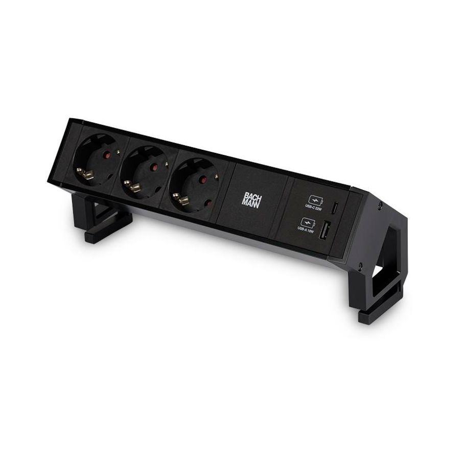 Desk 2 3x 230V RA 1x USB A/C chrgr 0,2m GST o.g. incl. klem