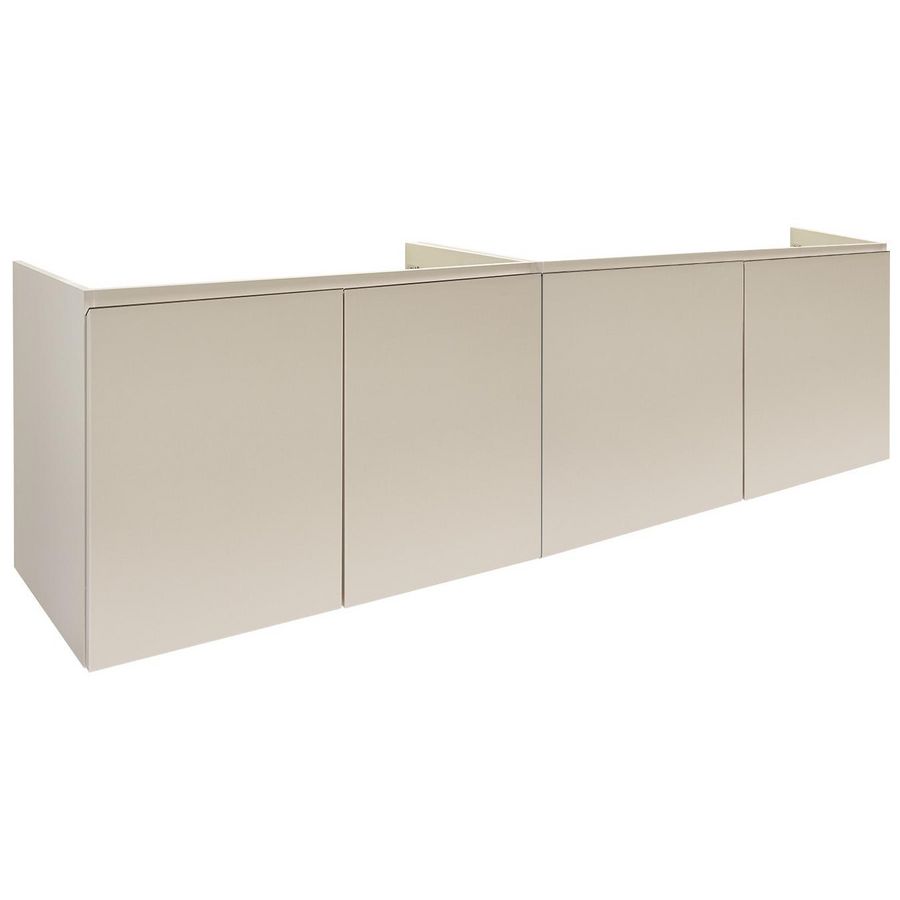 Onderkast (140x50cm) met 4 deuren greeploos afgeschuind - S2 - Black kunststof