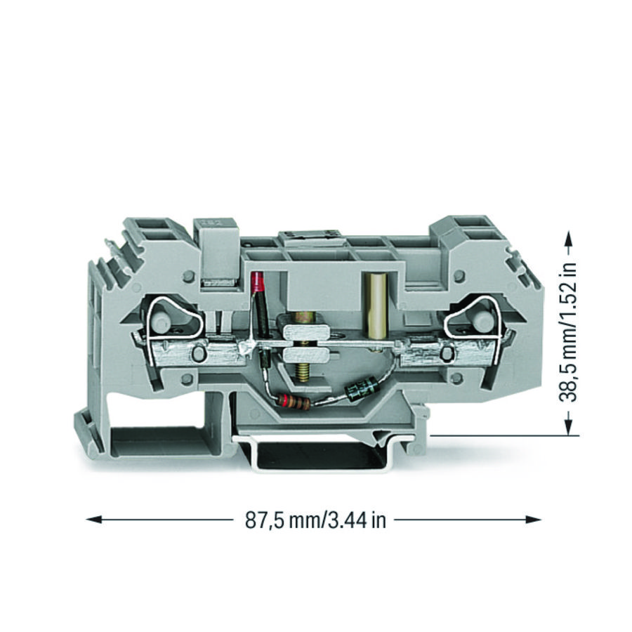 Aarddraadscheidingsklem 24V 6mm² grijs 282-140