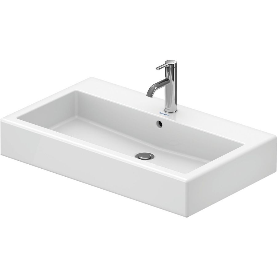 VERO #045480 wastafel 800mm wit met kraangat met overloop