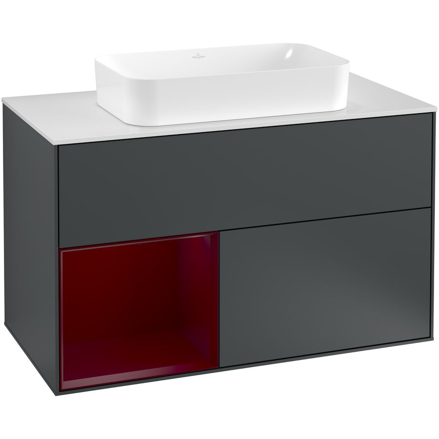 Wastafelonderkast Finion 1000x603x501mm Mid.Blue Matt Lacquer G241HBHG