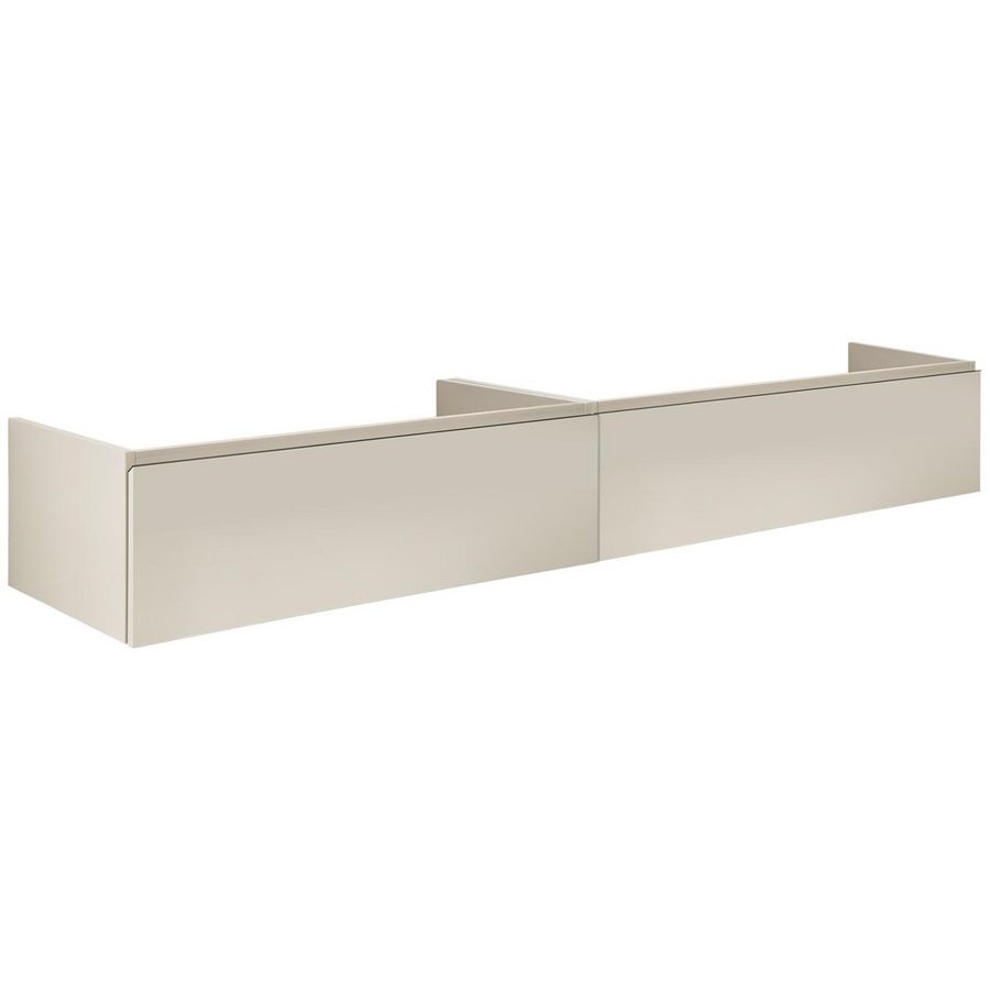 Onderkast (140x50cm) met 2 lades naast elkaar greeploos afgeschuind - S3 - White hoogglans gelakt