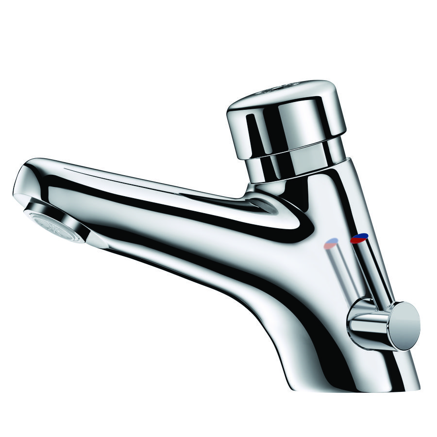 Wastafelmengkraan F3/8" zelfsluitend 7sec +stopkraan 2