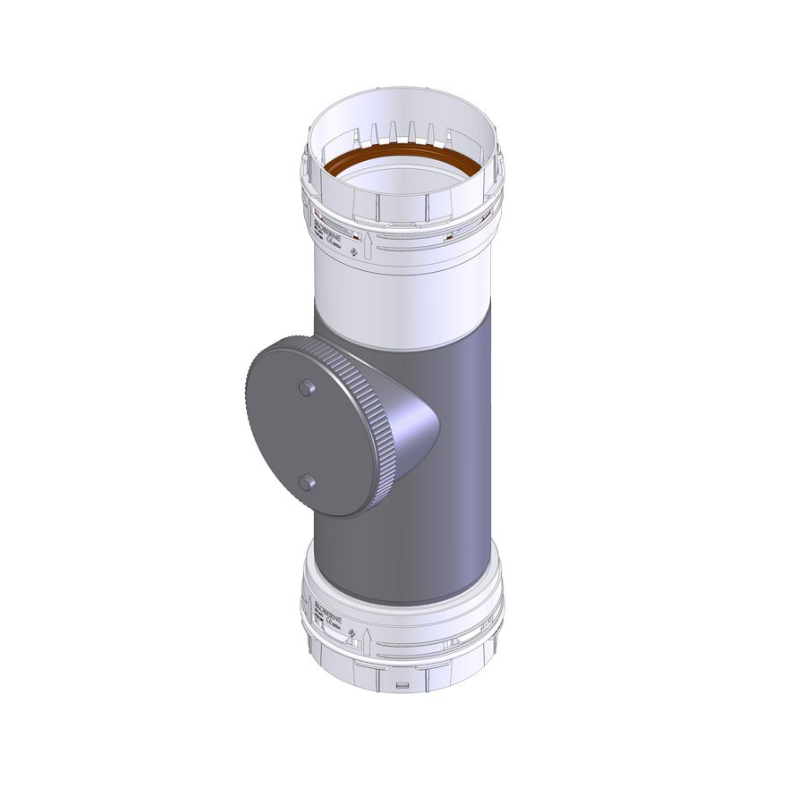 Inspectie t-stuk flex/flex Ø100 d-p