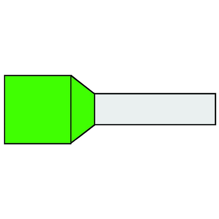 Zak a 100st. Adereindhuls geisoleerd 6mm² Groen 12mm stand.