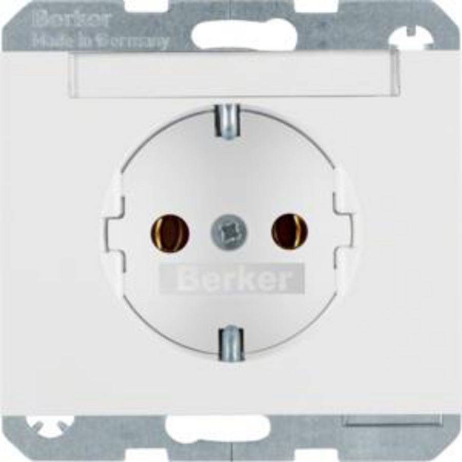 Wandcontactdoos RA tekstv. steek berker K.1/K.5 polarwit