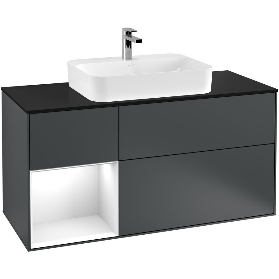 Wastafelonderkast Finion 1200x603x501mm Mid.Blue Matt Lacquer G412GFHG