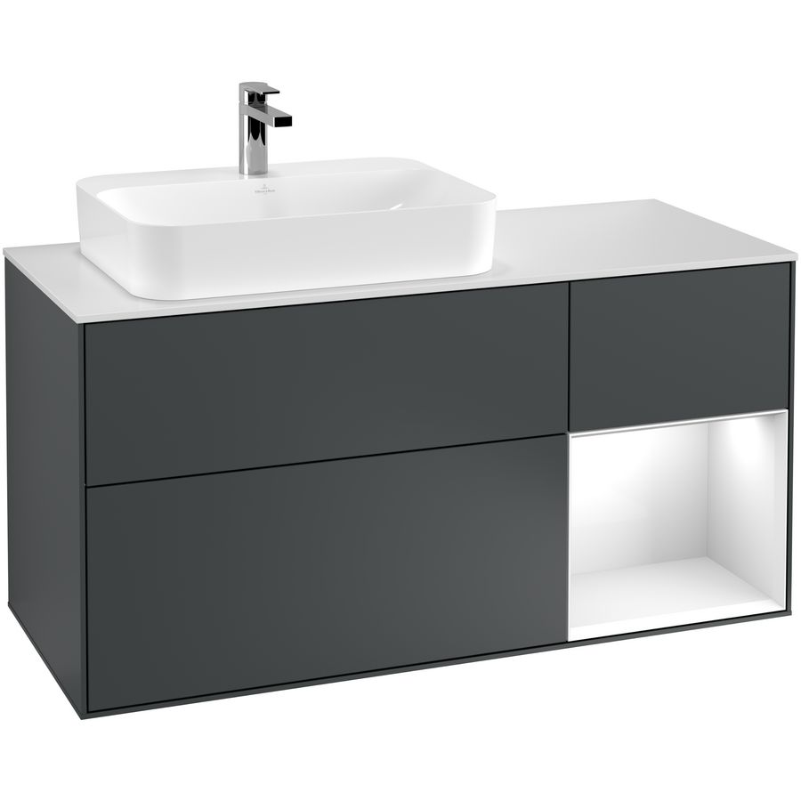 Wastafelonderkast Finion 1200x603x501mm Mid.Blue Matt Lacquer G401GFHG