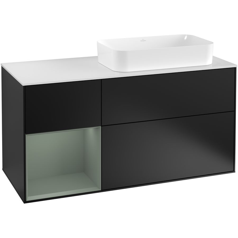 Wastafelonderkast Finion 1200x603x501mm Black Matt Lacquer G271GMPD