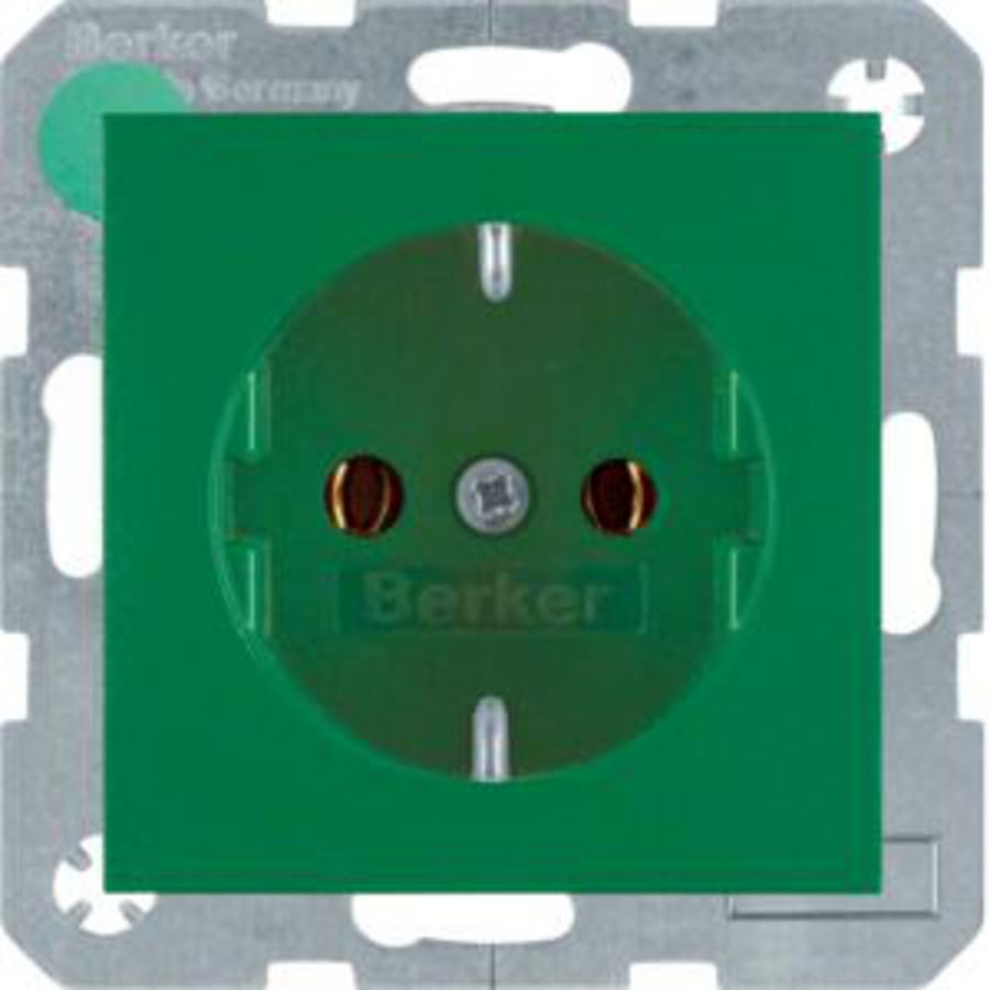 Wandcontactdoos RA schroef berker S.1/B.3/B.7 groen mat