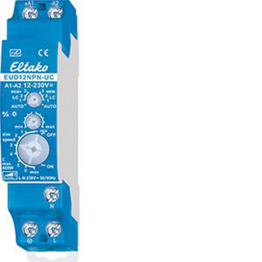 Uni. DIN-rail LED dimmer tot 400W. + R/L/C last