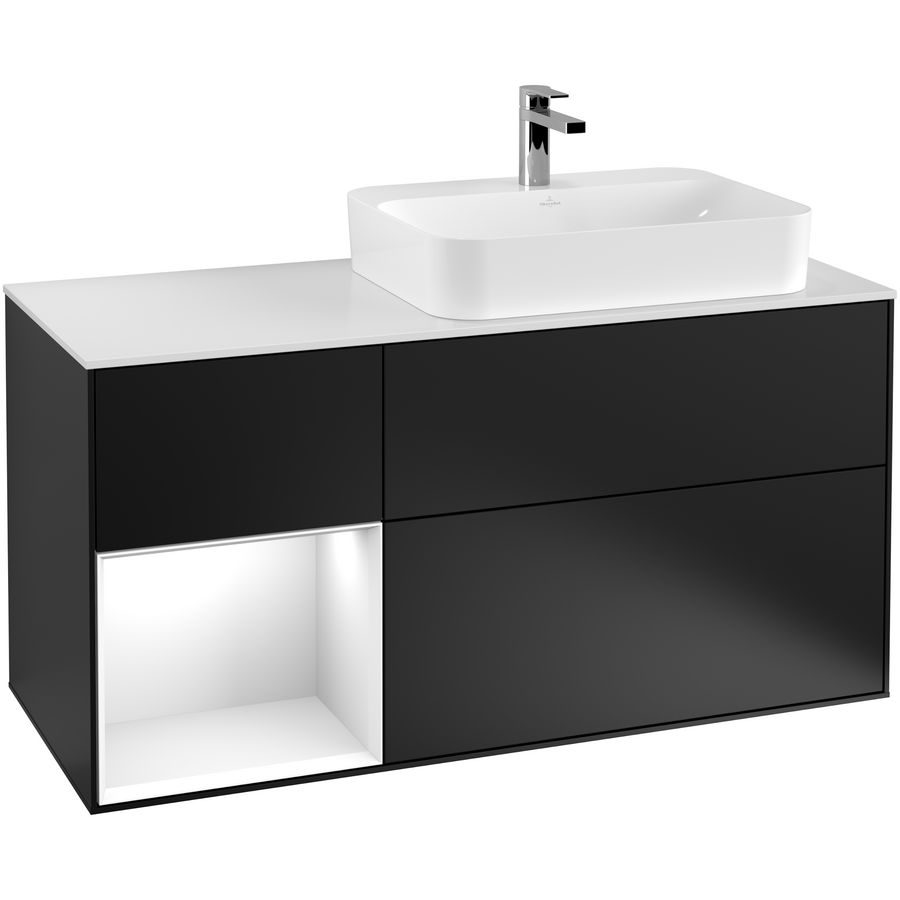 Wastafelonderkast Finion 1200x603x501mm Black Matt Lacquer G391GFPD