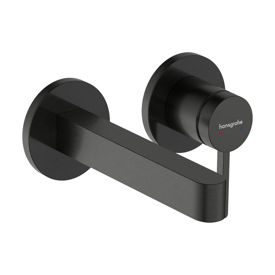 Wastafelmengkraan Finoris 1-hendel inb. 168mm afvoerpl. Brushed Black Chrome