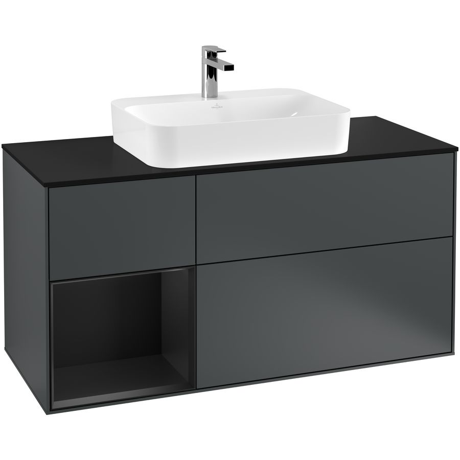 Wastafelonderkast Finion 1200x603x501mm Mid.Blue Matt Lacquer G412PDHG