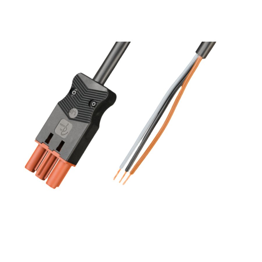 Aansluitsnoer female 3-polig 1,5mm² 100cm bruin Eca