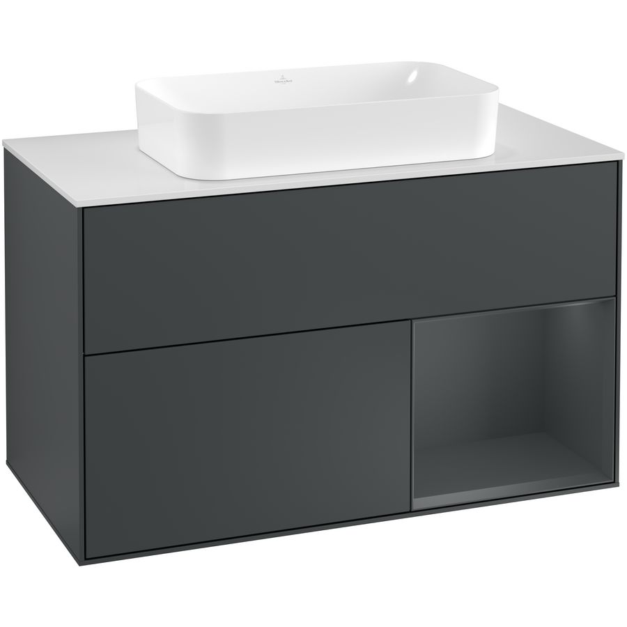 Wastafelonderkast Finion 1000x603x501mm Mid.Blue Matt Lacquer G251HGHG