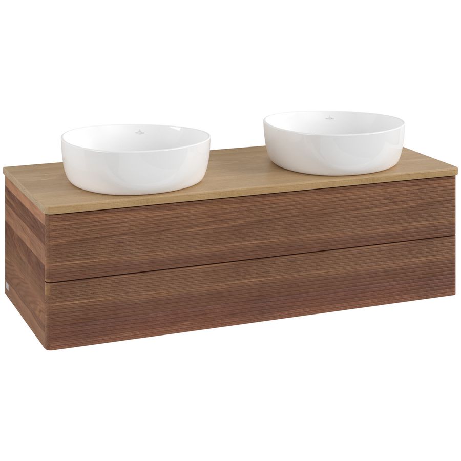 Wastafelonderkast Antao 1200x360x500mm Warm Walnut K24111HM