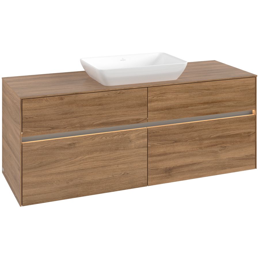 Wastafelonderkast Collaro 1400x548x500mm Oak.Kans C116B0RH