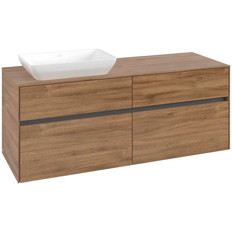 Wastafelonderkast Collaro 1400x548x500mm Oak.Kans C11700RH