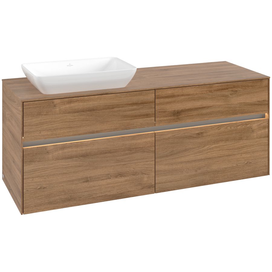 Wastafelonderkast Collaro 1400x548x500mm Oak.Kans C117B0RH