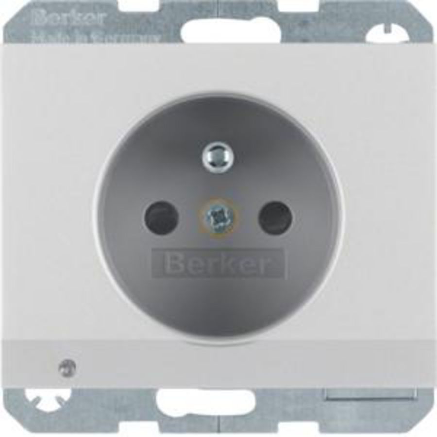 Wandcontactdoos penaarde led-orient. berker K.1/K.5 alu