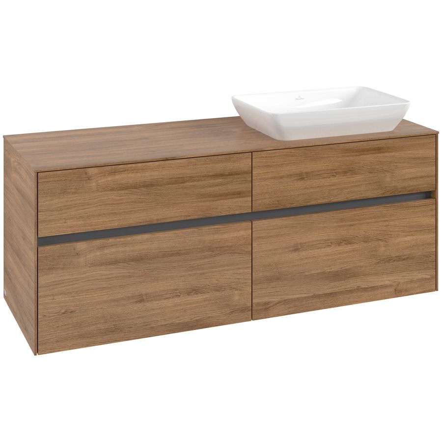 Wastafelonderkast Collaro 1400x548x500mm Oak.Kans C11800RH